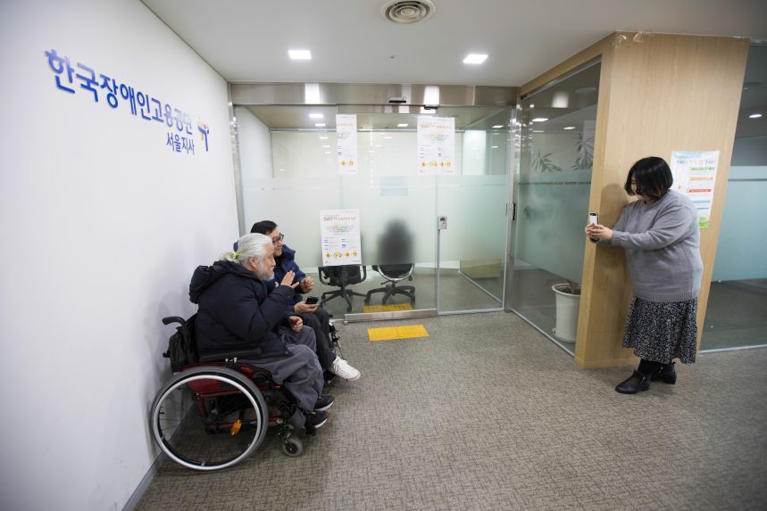 중증장애인노동권쟁취 점거 85일 농성 마감날 (사진. 정택용)