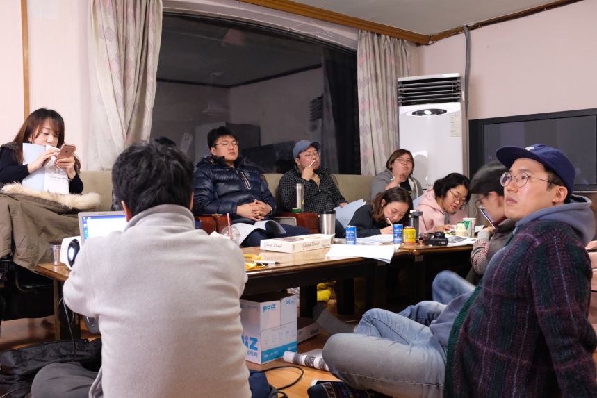 2018년을 준비하는 노들야학교사수련회 사진입니다.